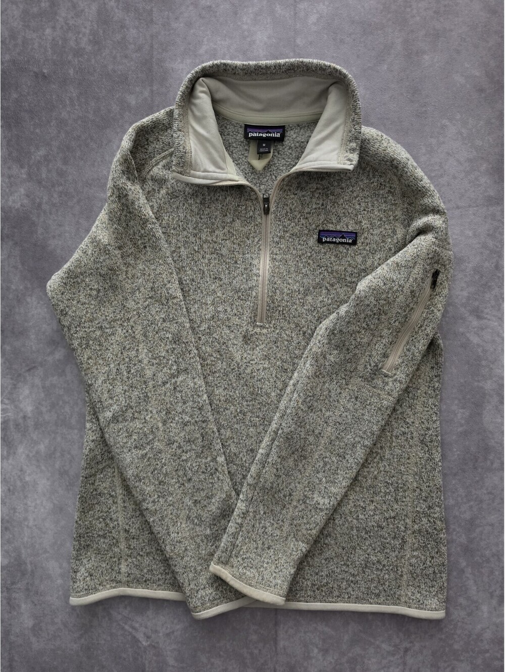 Patagonia Better Sweater 1/4 Zip Fleece Pullover Women's Medium Gray Cozy EUC